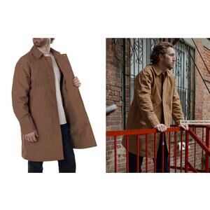 Schott NYC Chesterfield Raincoat Khaki Rain Jacket Size XL